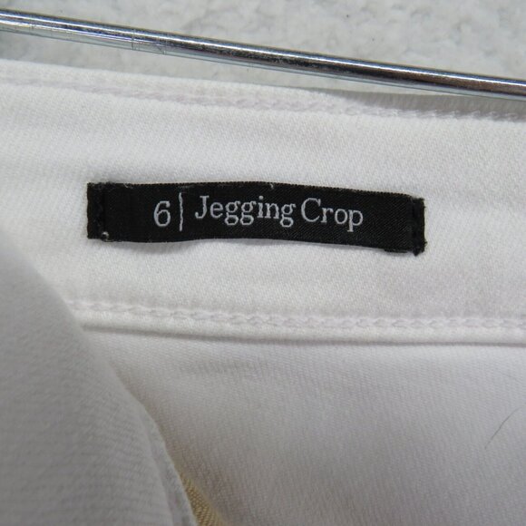 Talbots Pants Womens Size 6 White Denim Jeans Jegging Crop Stretch - Picture 5 of 9